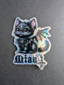Hologram vinyl sticker Meow