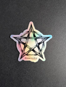 Hologram vinyl sticker pentagram