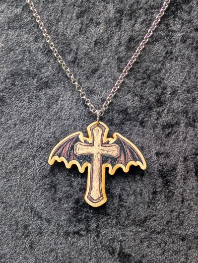 Midnight Cross Wings -necklace