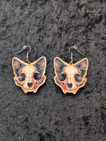 Midnight Cat Skull Earrings