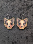 Midnight Cat Skull Earrings