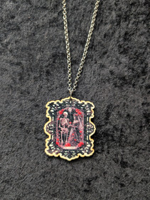 The Lovers - Black Mirror Skeleton Necklace