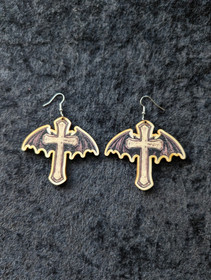 Midnight Cross Wings -earrings