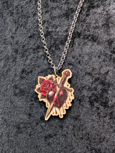 Bleeding Heart Dagger – Eternal Rose -necklace