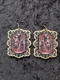The Lovers – Black Mirror Skeleton Earrings