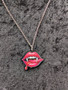 Crimson Bite Lips -necklace