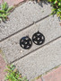 Big black pentagram earrings 