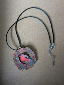 Steampunk red bullion necklace
