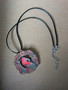 Steampunk red bullion necklace