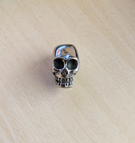 Skull beard bead, locs beads silver coloured 