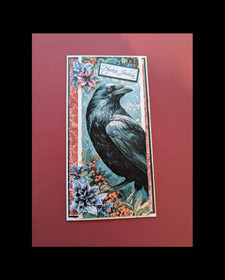 Raven Christmas card – tall