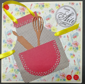 Handmade mother's day card apron