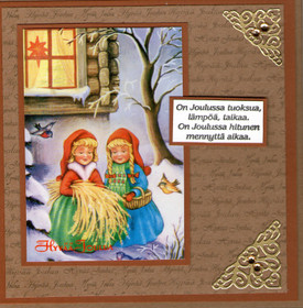  Joulukortti retro tytöt