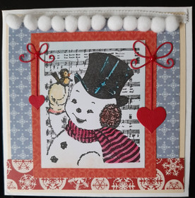  Joulukortti, lumiukko ja -pallot