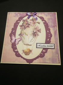 Kortti tipu kuumailmapallolla 