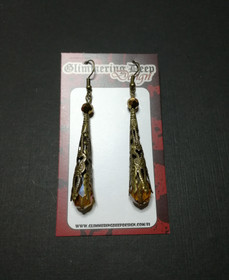 Brown medieval earrings