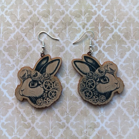 Steampunk bunny earrings