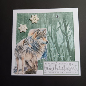 Wolf themed Christmas card