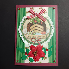 Christmas card with chocolate cake