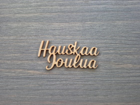 Birch plywood text Hauskaa joulua