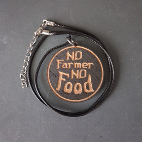 No Farmer, No Food black necklace 