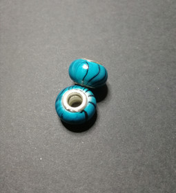 Turquoise stripe lock bead 