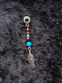 Blue feather lock jewelry