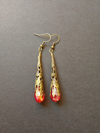 Red medieval earrings