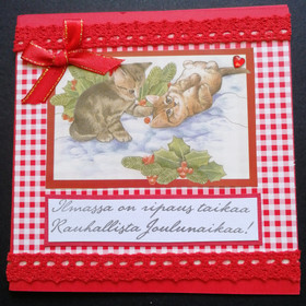 Joulukortti kissat