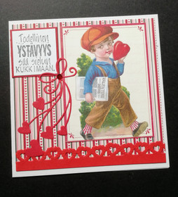 Ystävänpäiväkortti poika ja sydän 