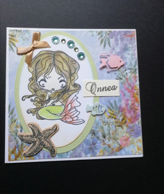 Mermaid card with fish