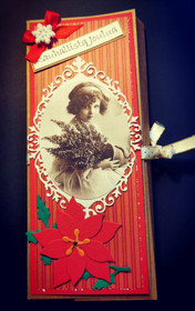 Vintage girl Chocolate bar card