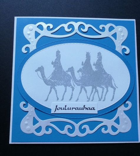 Sinivalkoinen tietäjät joulukortti
