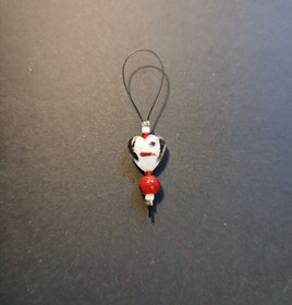 Heart place marker with red bead 