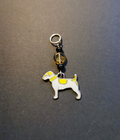 White dog place marker