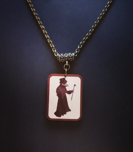 Reddish Plague Doctor Necklace