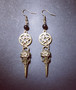 Bird skull earrings with pentagram 