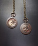 Pocket watch necklace with skull and gear