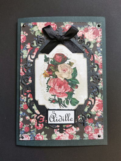 Handmade dark flower mother's day card