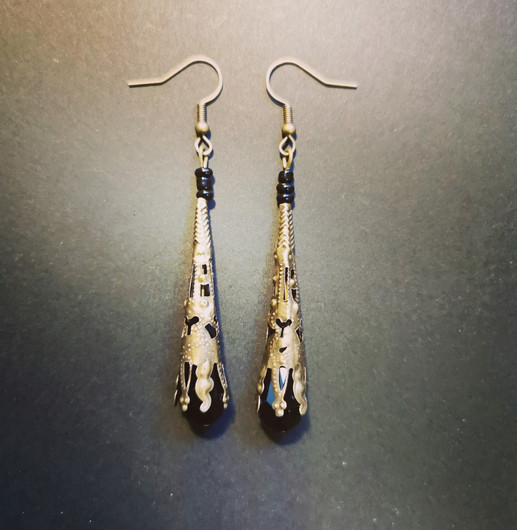 Black medieval earrings
