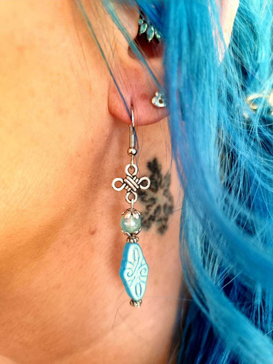 Bohemian earrings - sky blue