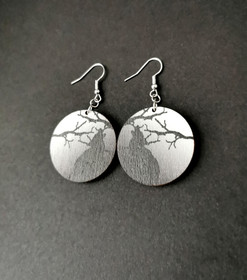 Black wolf earrings 