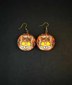 Steampunk cat earrings