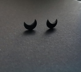 Black moon Stud Earrings