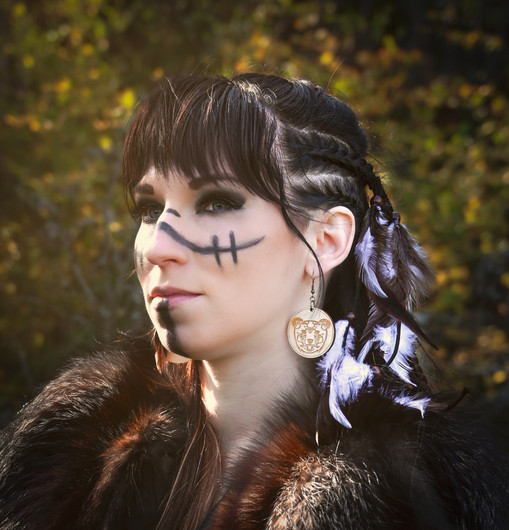 Northern animal jewelry series bear earrings