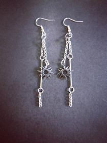 Chain earrings with sun
