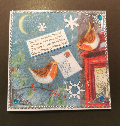 Christmas card with little birds