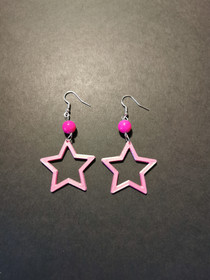 Pink star earrings