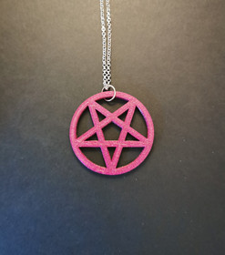 Violetti glitter pentagrammi kaulakoru 