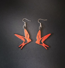 Punaiset Lucky lintu korvakorut 